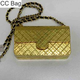 CC Bag Shopping s 2022ss Mini Hammer Forged Metal Flap French Designer Gold and Silver Hardware Chain Classic Diamond Check Single Sh