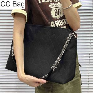 CC Bag Shopping s 22ss Automne/hiver Womens Vintage Black Classic Nubuck Calfskin Quilted Plaid Silver Metal Hardware Chain Crossbody L