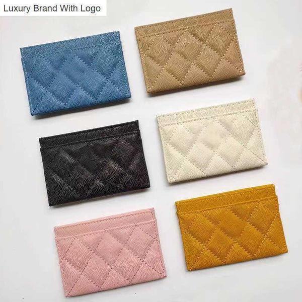 CC Bag Wallets Luxury Mini 19 Caviar Designer Wallets Tarjetero Shiny Pearly Grained Calfskin Quilted Classic Card Pack Gold Meat Hardware Monedero Exquisito Coi