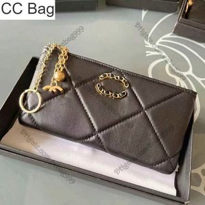 CC Bag Womens 19 French Small Zipper Coin Purses Lambskin Leather Diamond Pattern Designer Wallet Purse GoldTone Metal Hardware Card Holders Purses Luxury Handbags