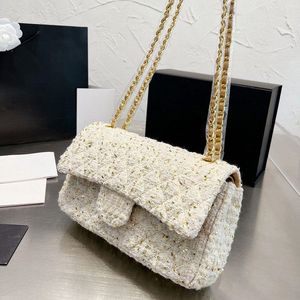 CC Sacs Marque De Luxe Cross Body Tweed Diamant Treillis Femmes Sac À Bandoulière Grande Capacité Classique Double Rabat Sac À Main Porte-Monnaie Carte Ho Lifg