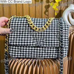 CC Cross Body Classic Flap Mujer Tweed Bolso de hombro Acolchado A cuadros Versátil Portátil Bolsos de lujo Diseñador Crossbody Bolsa de cosméticos Titular de la tarjeta Maletas Birki