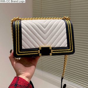 CC Cross Body Dames geweven jongen Designer Tassen Chevron Lijn V Stitch Calfskin Vintage Gold Metal Chain Schouderriem Franse ontwerper Grote capaciteit Handtassen Cros