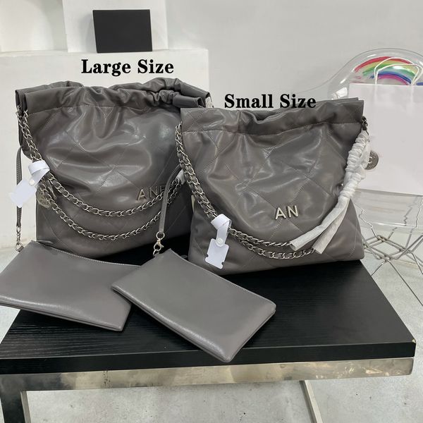 Sac fourre-tout noir CC sac à cordon petit sac de créateur sacs à bandoulière en cuir souple pour femmes en cuir véritable chaîne en or ou en argent sacs à main de marque sac en toile