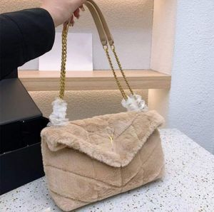 CC fourrure sacs de créateurs sac fourre-tout hiver fourrure LouLou Puffer chaîne sacs sac à main de luxe femme doux chaud Lou épaule pochette sac à main