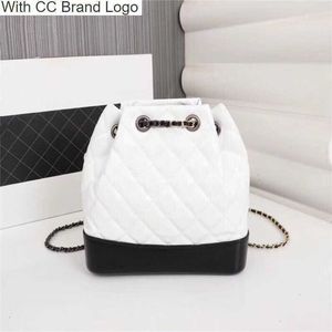 CC Hobo Bolso de hombro errante con cadena de rombos nuevo de alta calidad, estilo callejero informal para mujer, bolso de cubo con mochila de gran capacidad de cuero para neumáticos