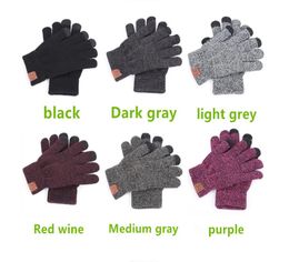 CC Guantes de punto hombre Mujer Solid Winter Glove Portable Sports Outdoor Five Fingers Touch Screen Guantes3274743