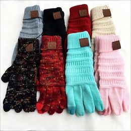 CC – gants capacitifs tricotés pour écran tactile, en laine chaude pour femme, antidérapants, tricotés, cadeaux de noël, hiver 2024