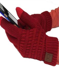 CC Knitting Touch Sn Handschoen Capacitieve Handschoenen CC Dames Winter Warme Wollen Handschoenen Antislip Gebreide Televingers Handschoen Kerst Gif8566608