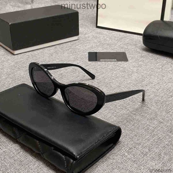 CC Nuevas gafas de sol de diseño de lujo para mujeres y hombres Marco grande Cuadrado Ch Marca Moda al aire libre La cara grande parece delgada con Box7964 1NOO