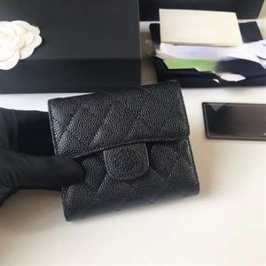 Portefeuille CC portefeuille de concepteur de luxe Small Purse Carte Holder Woman Pursets Small Wallet Black Mini portefeuille Classic Mode matelassé LEAT2857