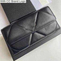 CC Wallets 19CM Tendencia Mujer Diseñador de lujo Cartera Bolsa Gran Caviar Cuero de vaca Matelasse Cuero Acolchado Multi Pochettes Bolso clásico Monedero Club Birkin Sacoc