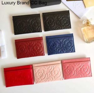 CC Wallets CC porte-cartes de créateur de luxe pour femmes, portefeuille de crédit, classique matelassé, sac à cartes Rose, mode ski de mouton, manche de ramassage rose Clip