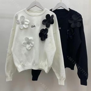 CC WOL GEnsels trui jas Haak Mujer Pullover Brand Damesstrepen Lange mouw Bloemen Jacquard Casual hoodie Shirt Vrouwen Designer