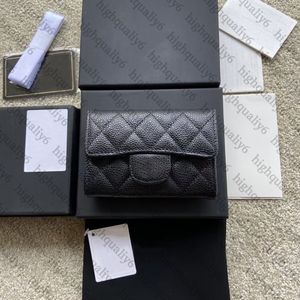 CC10A Mirror Quality Wallet Luxury Leather Women's Key Bag Designer Credit Card Bag Caviar Texture Clip Bag