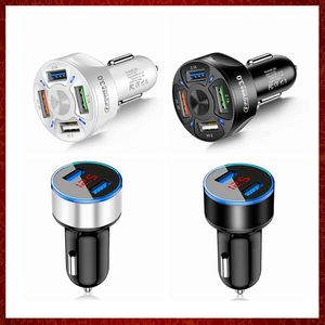 CC160 4 Ports CAR USB Charger Quick Charge 3.0 4.0 Universal Fast Charging Sigaretten Lichter Adapter voor iPhone Samsung Huawei