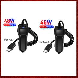 CC193 USB Car Phone Charger For Samsung S10 S9 Plus Car-charger Micro USB Type C Cable Fast Quick Charge For Xiaomi Huawei SONY