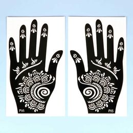 CC20 Tattoo Transfert Tattoo Tattoo Pochy Hand Henna DIY CORPS ART Sticker Modèle de mariage Tool Professional India Decal Flower Flower Pochch 240427