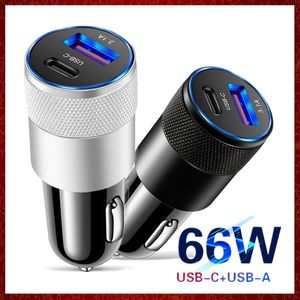 Cargador de coche Cargadores USB Carga rápida 3.0 Tipo C Adaptador de teléfono de carga rápida para iPhone 13 Pro Max Redmi Huawei Samsung Car-charge Electrónica automotriz Envío gratis