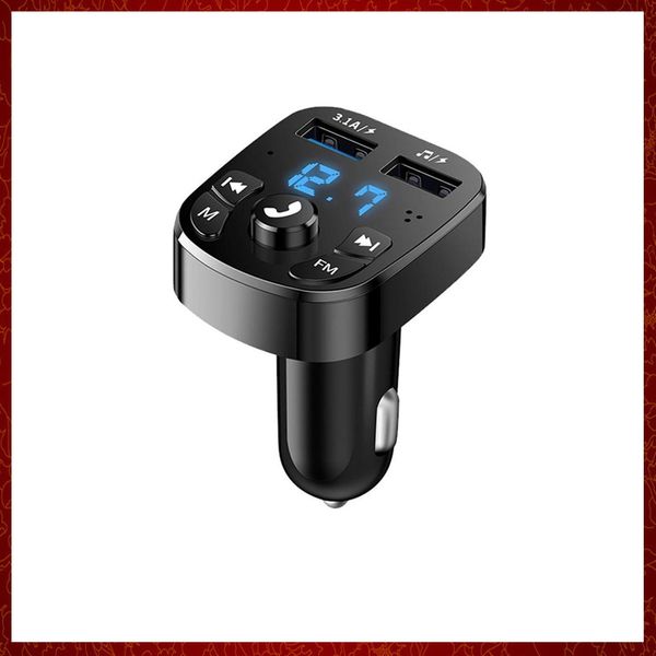 Charge de voiture USB surport Bluetooth 5.0 Transmetteur FM 3.1A Chargeur rapide Lecteur modulateur MP3 Récepteur audio mains libres Recharge Électronique automobile Navire gratuit