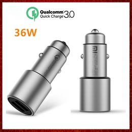 CC267 chargeur de voiture d'origine QC3.0 X2 double USB charge rapide Max 5V/3A 9V/2A 15V/1.5A Style métal pour Xiaomi Mi