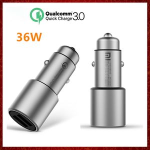 CC267 Original Car Charger QC3.0 X2 Dual USB Quick charge Max 5V/3A 9V/2A 15V/1.5A Metal Style For Xiaomi Mi