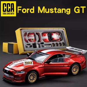 CCA 142 Ford Mustang GT -legering Model CAR Diecast metaalassemblage Modificatiereeks Miniature Vehicle Collection Toy Car 240422