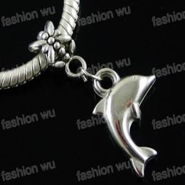 CCB Lovely Dolphin Charm Big Hole Beads verkopen 150 stuks veel Fit Europese Armbanden Sieraden DIY269p