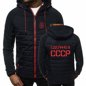 Cccp Russe Nouveau Automne Hiver Patchwork Ordinaire URSS Soviétique Uni Sept Couleurs Cott-rembourré Veste Impression Chaude Manteaux À Capuchon Q9Qd #