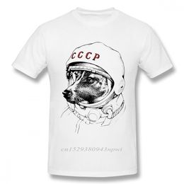 CCCP T-shirt Laika Space Traveler Tee Shirt Mannelijke Kwaliteit USSR Sovjet Unie KGB T-shirt Zomer Casual Tees 210706