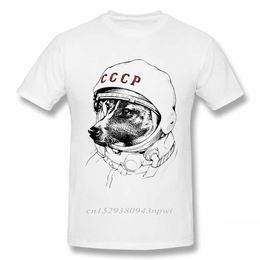 CCCP T-shirt Laika Space Traveler Tee Shirt Mannelijke Kwaliteit USSR Sovjet Unie KGB T-shirt Zomer Casual Tees 210629