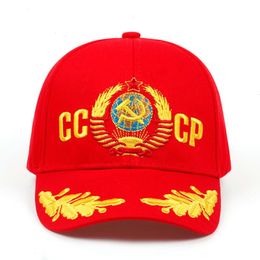 Cccp Urss Gorra de béisbol de estilo ruso Unisex Negro Rojo Algodón Snapback con bordado 3d Sombreros de calidad