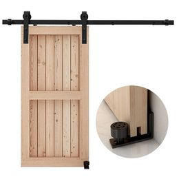 CCJH Flat Head 5/6 / 6.6foot Single Door Silent Moving Door Slide Rail avec Poulley Stop Hardware Accessoires