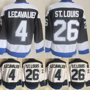 CCM 26 Martin Retro Hockey Jerseys Retire 4 Vincent Lecavalier Vintage Klassiek Voor sportfans Ademend Alle gestikt Teamkleur Zwart Wit Trui Heren Goed