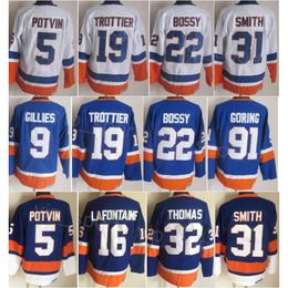 CCM Hockey Retro 32 Steve Thomas Jerseys Retraite 91 John Tavares 91 Butch Goring 22 Mike Bossy 5 Denis Potvin 9 Clark Gillies 19 Bryan Trottier 31 Billy Smith Vintage