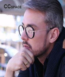 CCspace hommes aviateur lunettes cadre Vintage lunettes métal Temple lunettes de mode optique SU1129748089