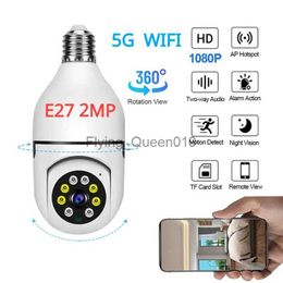 Objectif CCTV 2MP 1080P Ampoule Caméra 5G Wifi Caméra pour Surveillance À Domicile Projecteur E27 360 Degrés Panoramique Sans Fil Sécurité IP Caméra YQ230928