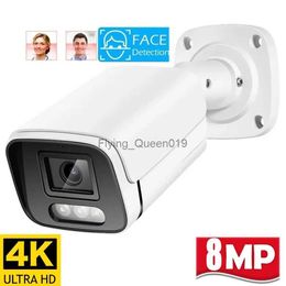Objectif CCTV 4K 8MP caméra IP Audio extérieur POE H.265 balle en métal CCTV maison 4MP Super HD couleur Vision nocturne caméra de sécurité YQ230928