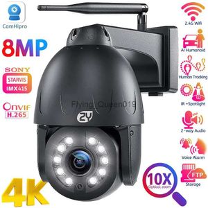 CCTV Lens 4K 8MP WiFi Surveillance Camera Outdoor 5X 10X Optical Zoom Speed Dome PTZ Camera 5MP Human Tracking Color Night CCTV IP Camera YQ230928