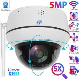 Lente CCTV 5MP Wifi Domo PTZ Cámara 5X Zoom óptico Cámara IP Seguimiento humanoide Conversación bidireccional Cámaras de vigilancia de seguridad para el hogar inalámbricas YQ230928