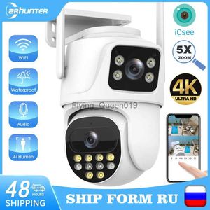 CCTV-lens 8MP 4K PTZ WIFI-camera Dubbel scherm Buitenbeveiliging IP-camera Nachtzicht Menselijke detectie CCTV Videobewakingscamera ICSEE-app YQ230928