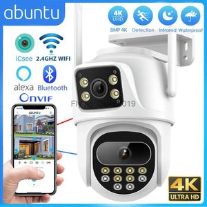 Objectif CCTV ABUNTU 8MP 4K PTZ Caméra IP Double Écran Double Lnes Caméra de Surveillance Wifi Extérieure IR Vision Nocturne Suivi Automatique Intelligent ICSEE APP YQ230928