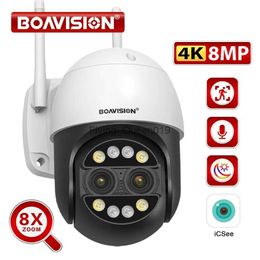 Lente CCTV Lente dual 2.8 mm -12 mm 8X Zoom 4K 8MP PTZ WiFi Cámara IP 2K 4MP AI al aire libre Seguimiento humano Audio bidireccional Cámara de seguridad para el hogar inteligente YQ230928