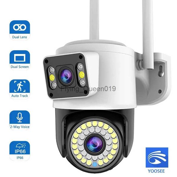 Lente CCTV Cámara WiFi de doble lente PTZ AI Monitor de detección humana Color al aire libre Visión nocturna Cámaras de vigilancia CCTV Cámara IP de seguridad de 4MP YQ230928