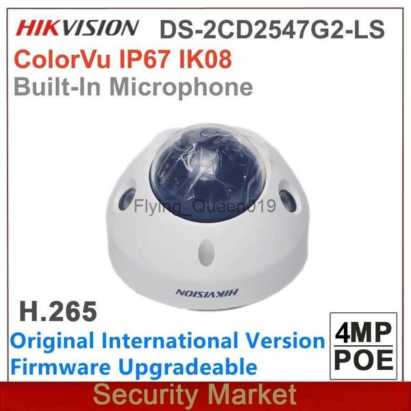 Objectif CCTV Hikvision DS-2CD2547G2-LS 4MP ColorVu fixe IP67 Surveillance Mini dôme caméra réseau YQ230928