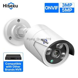 CCTV-lens Hiseeu 5MP Audio IP-beveiligingsbewakingscamera POE H.265 Outdoor waterdichte IP66 CCTV-camera P2P Video Home voor POE NVR YQ230928