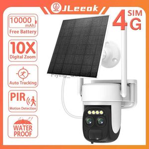 Lente CCTV JLeeok 4K 8MP 4G Tarjeta SIM Lente dual WIIF Cámara solar Batería PIR Detección humana Seguridad al aire libre Cámara de vigilancia CCTV YQ230928