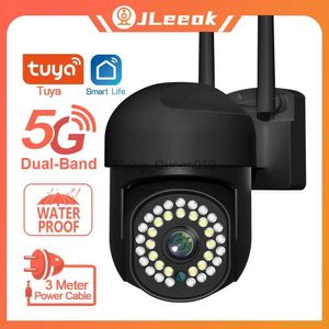 Objectif de vidéosurveillance JLeeok 4MP caméra extérieure WIFI PTZ sans fil couleur extérieure Vision nocturne sécurité CCTV Surveillance caméra IP Tuya vie intelligente YQ230928
