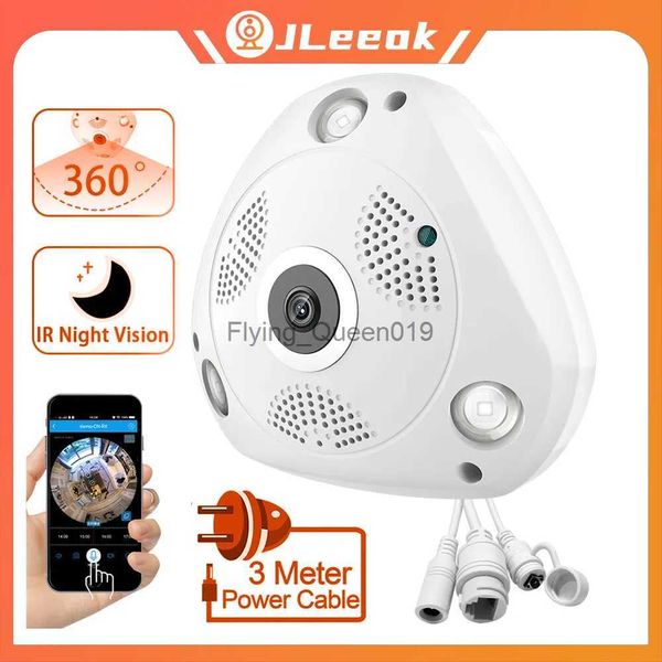 Lente CCTV JLeeok 5MP 360 Cámara panorámica WIFI Fisheye VR Vigilancia del hogar Cámara IP Detección de movimiento Alarma IR Visión nocturna V380 YQ230928