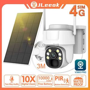 Objectif CCTV JLeeok 5MP 4G Caméra solaire extérieure Batterie intégrée Détection de mouvement PIR Surveillance de sécurité Caméra WIFI PTZ V380 PRO YQ230928